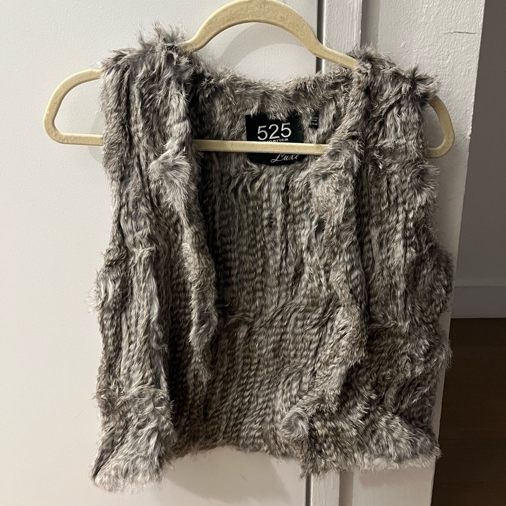 Grey fur vest